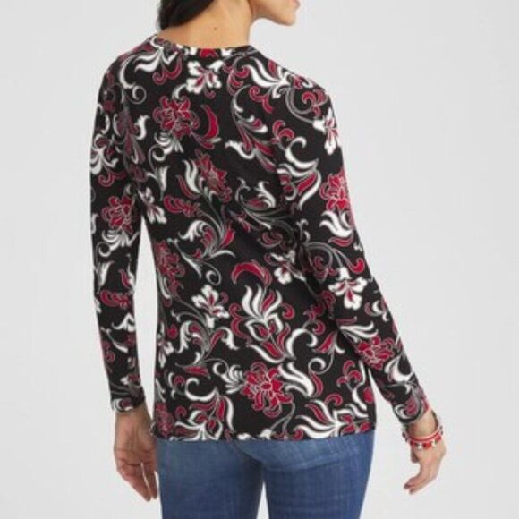 Chico's Touch of Cool™ Swirl Layering Tee Size 1 (8) NWOT - Picture 2 of 15